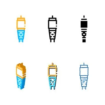 Antenna cable color icon vector forms Stock Illustration