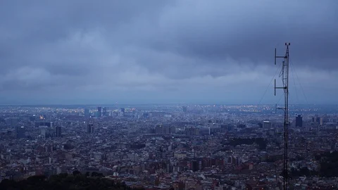 Antenna with city in the background. Stock Footage 130109735