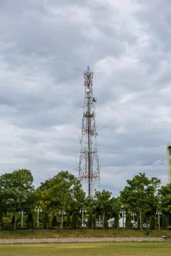 Antenna with clouds Foto stock