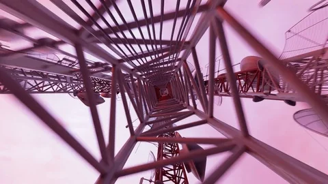 Antenna complex during sundown Stock Footage 84511504