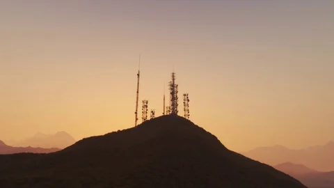 Antenna complex on a hill Video stock 77342788