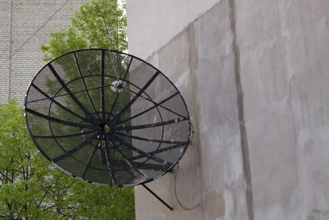 Antenna Dish on The Wall Stock Photos