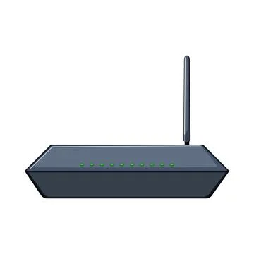 Antenna dsl modem cartoon vector illustration Stock Illustration