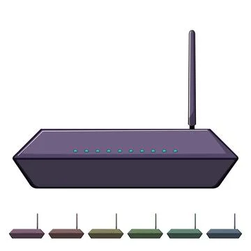 Antenna dsl modem cartoon vector graphic 库存插图