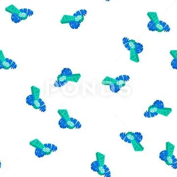 Antenna electromagnetic isometric icon seamless pattern Stock Illustration