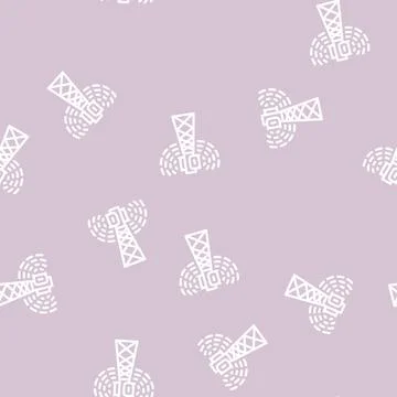 Antenna electromagnetic line vector seamless pattern 库存插图