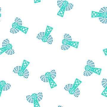 Antenna electromagnetic vector seamless pattern Stock Illustration
