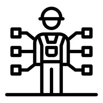 Antenna engineer icon, outline style 스톡 일러스트