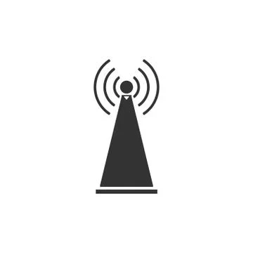 Antenna icon flat Stock Illustration