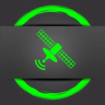 Antenna icon. Internet button with green on grey background.. Stock Illustration