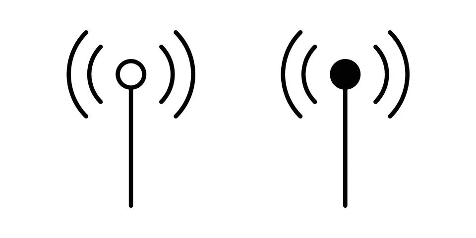 Antenna icon linear versions pack on white background イラスト素材