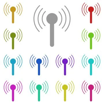Antenna icon in multi color. Simple glyph vector of Technology set for UI and 스톡 일러스트