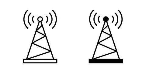 Antenna icon. Style is flat and line symbol 스톡 일러스트