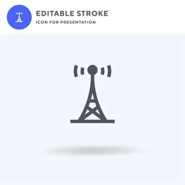 Antenna icon vector, filled flat sign, solid pictogram isolated on white, logo 스톡 일러스트