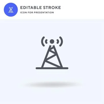 Antenna icon vector, filled flat sign, solid pictogram isolated on white, logo Stock Illustration