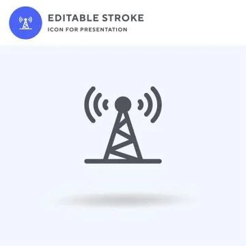 Antenna icon vector, filled flat sign, solid pictogram isolated on white, logo 스톡 일러스트