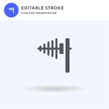 Antenna icon vector, filled flat sign, solid pictogram isolated on white, logo Illustrazione stock