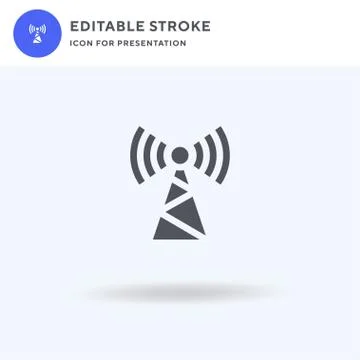 Antenna icon vector, filled flat sign, solid pictogram isolated on white, logo Illustrazione stock