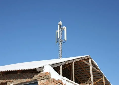 Antenna mobile communication. Stock Photos