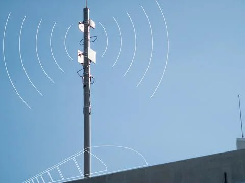 Antenna pole (Communications-Based Train Control). Stock-Fotos