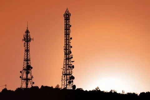 Antenna pylons Stock Photos