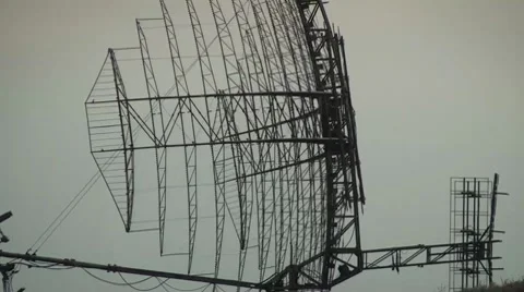 The Antenna Of The Radar On The Background Sky  Stock Footage 8599542