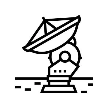Antenna radar planetarium line icon vector illustration Stock Illustration