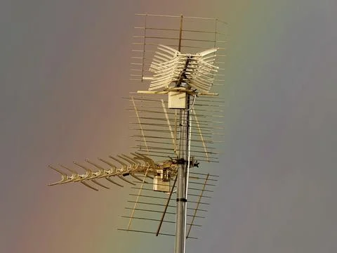 Antenna in the rainbow Stock Illustration