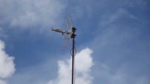 Antenna on rooftop Stock Footage 77680620