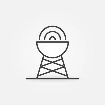 Antenna with Signal linear vector concept icon Stock Illustration