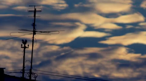 Antenna sunset blue Stock Footage 43307733