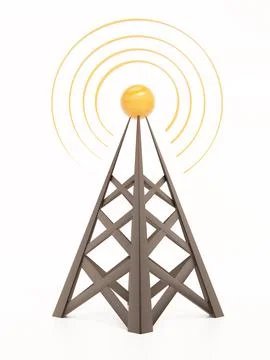 Antenna tower isolated on white background. 3D illustration Stock Illustration