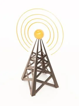 Antenna tower isolated on white background. 3D illustration Stock Illustration