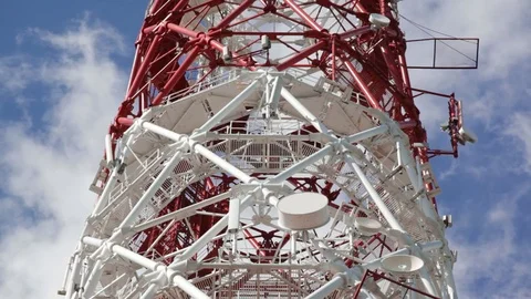 Antenna tower radio broadcasting Stock Footage 83633134