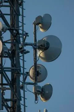 Antenna Tower on Sky Background Stock Photos