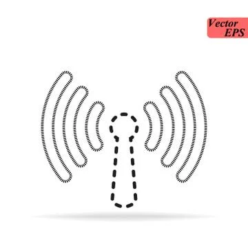 Antenna vector icon on white background. Wifi icon. Illustrazione stock
