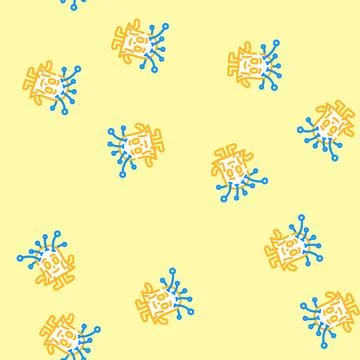 Antennae cute monster vector seamless pattern Stock Illustration