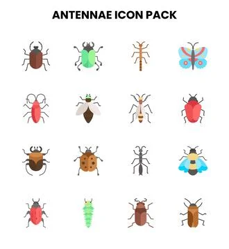 Antennae Flat Design Icons Pack イラスト素材
