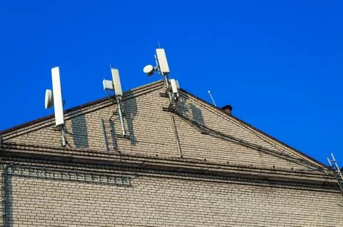 Antennas cellular communication Stock Photos