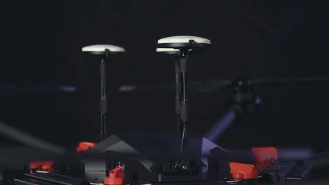 Antennas. Hexacopter. Quadrocopter Stock Footage 244734301