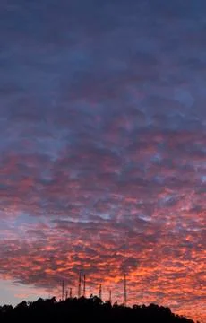 Antennas with sunset Stock Photos