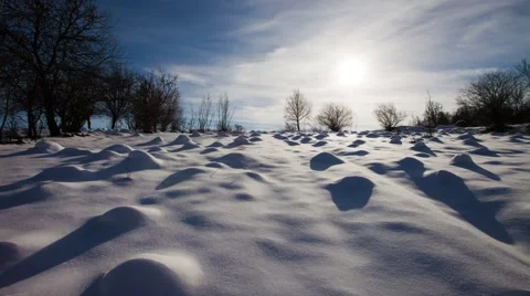 Anthills under the snow video timelapse. sun shining. the sun shines on anthills Stock Footage 53124192