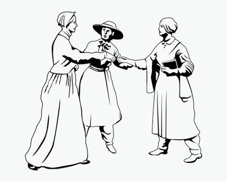 Anthony meets Stanton statue vector Stock Illustration