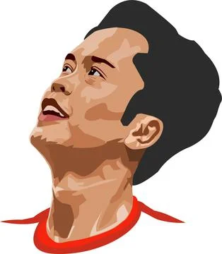 Anthony Sinisuka Ginting Portrait Vector Illustration Stock Illustration