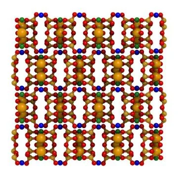 Anthophyllite asbestos, crystal structure Stock Illustration