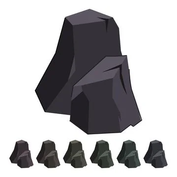 Anthracite coal ore vector cartoon graphic Stock Illustration