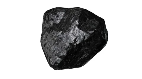 Anthracite coal piece demonstration looping 3D animation with alpha Stock-Footage 201291701