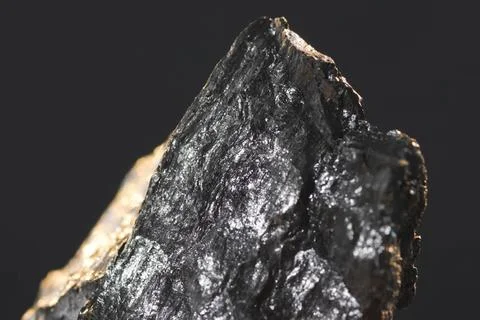 Anthracite coal, sample of stone for laboratory research, Stock Photos