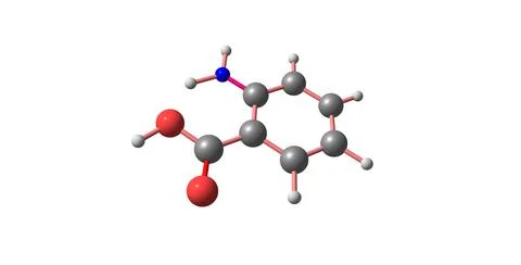 Anthranilic acid molecular structure isolated on white Stock Illustration