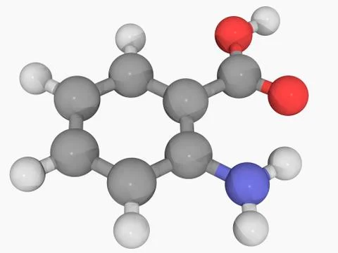 Anthranilic acid molecule Stock Illustration